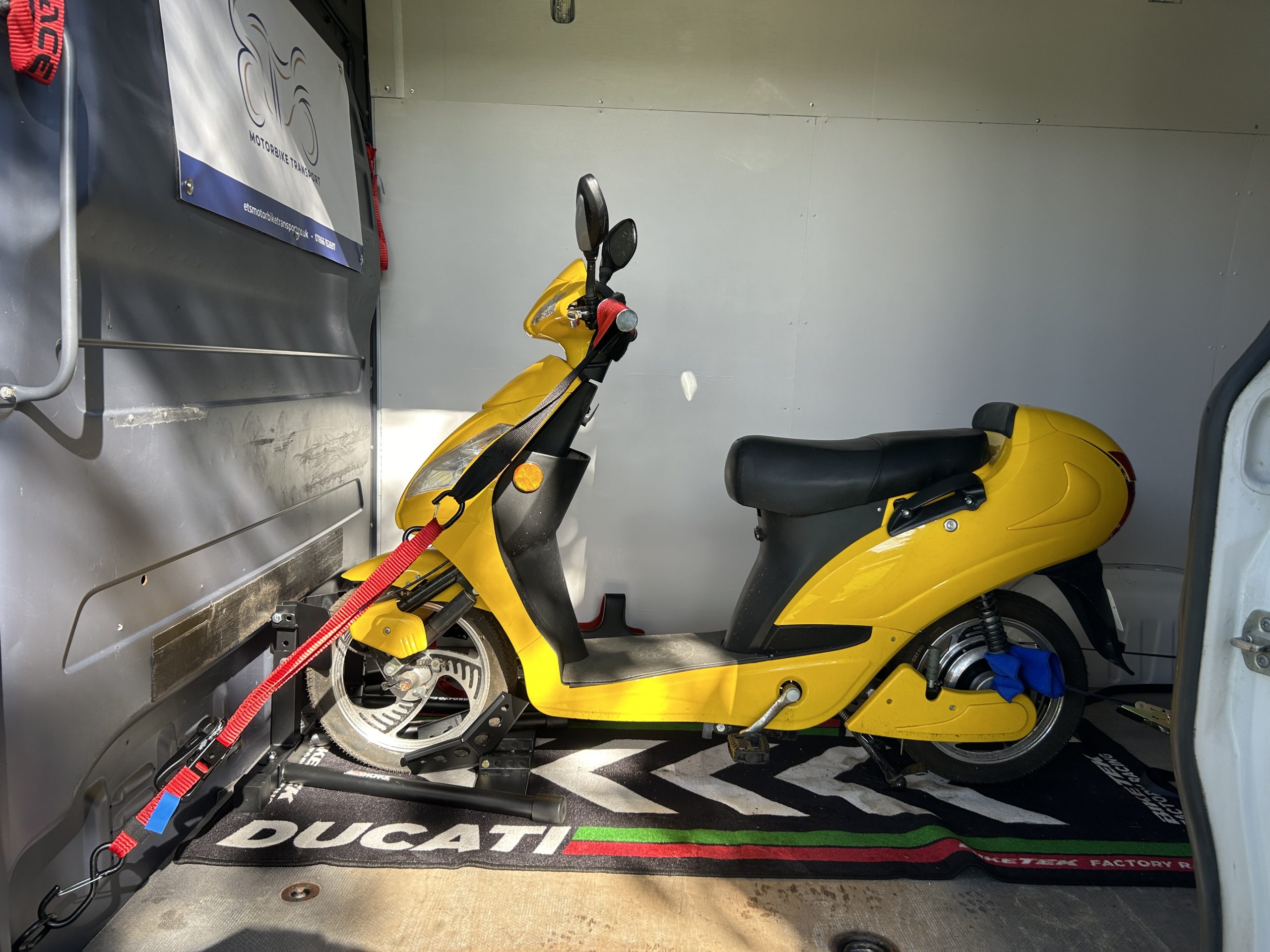 Electric moped collected and delivered by ETS Motorbike Transport