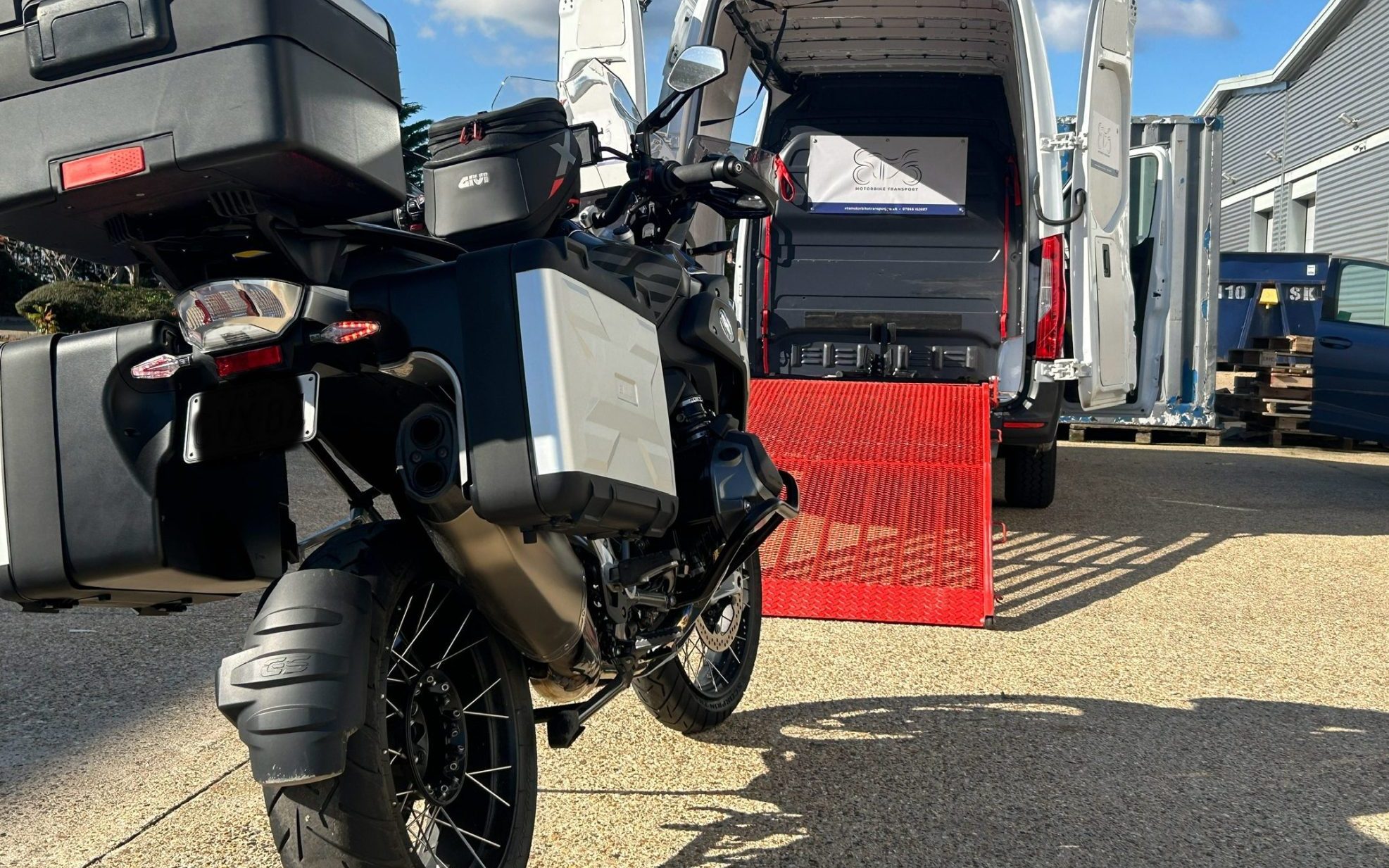 BMW 1250GS collected and delivered by ETS Motorbike Transport