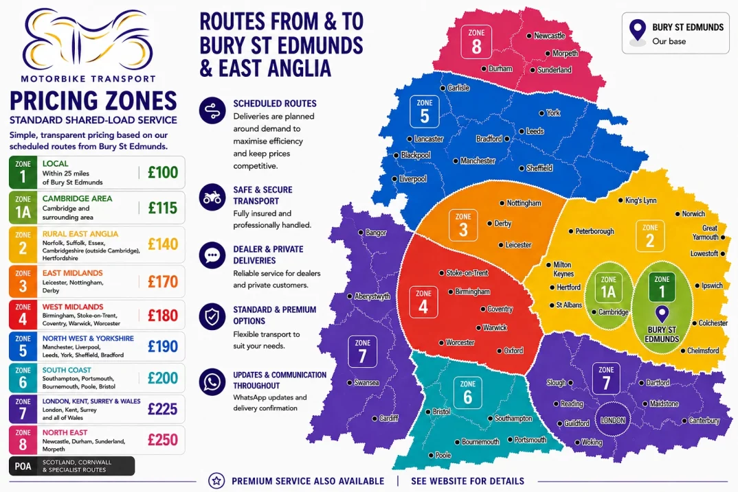 ETS Motorbike Transport Pricing Zones
